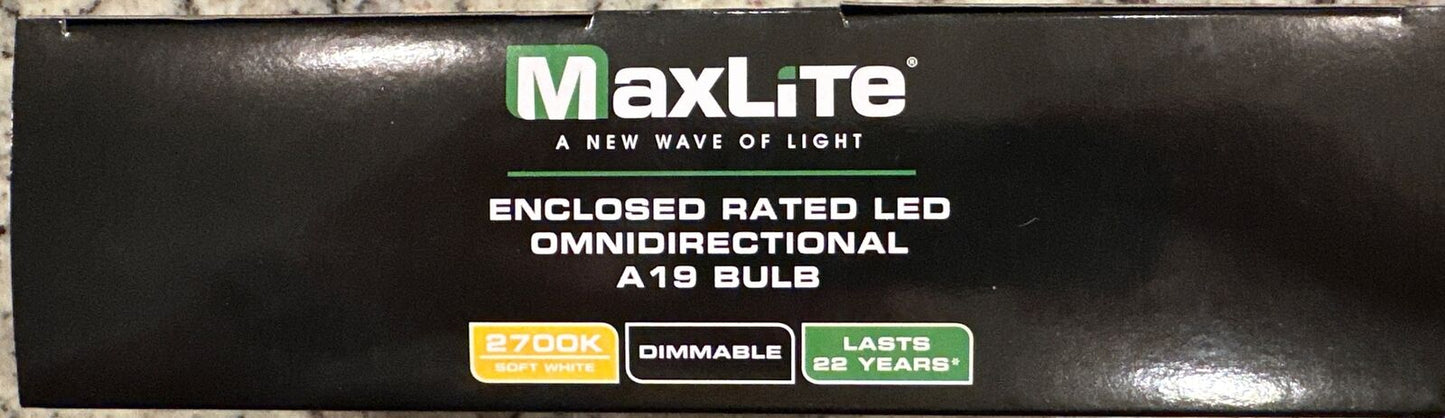 Maxlite Energy 100w Replacement 13w LED4-Pack Soft White 2700k  Dimmable A19 