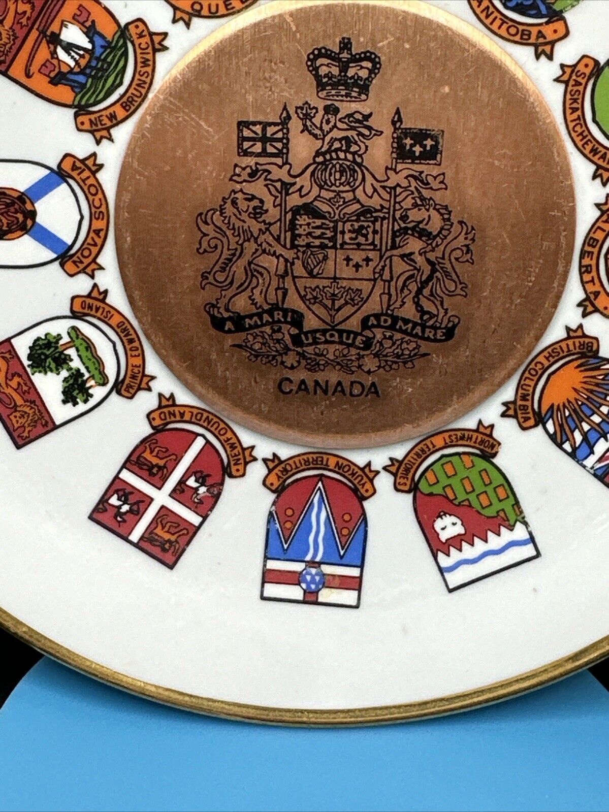 Royal Arms Canada Motto A Mari Usque Ad Mare From Sea to Sea Decorative Plate