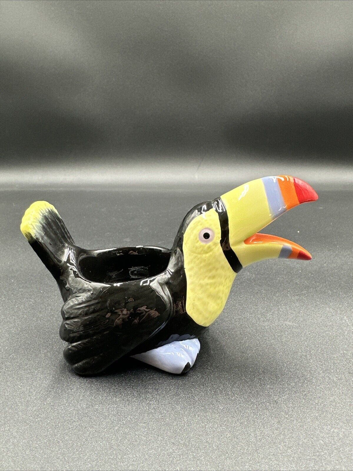 Ceramic Toucan Bird Votive Tea Light Candle Holder