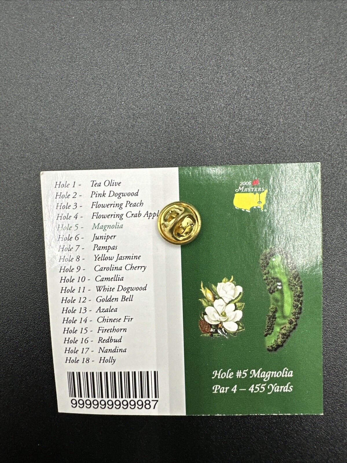 2005 MASTERS Commemorative PIN from AUGUSTA NATIONAL