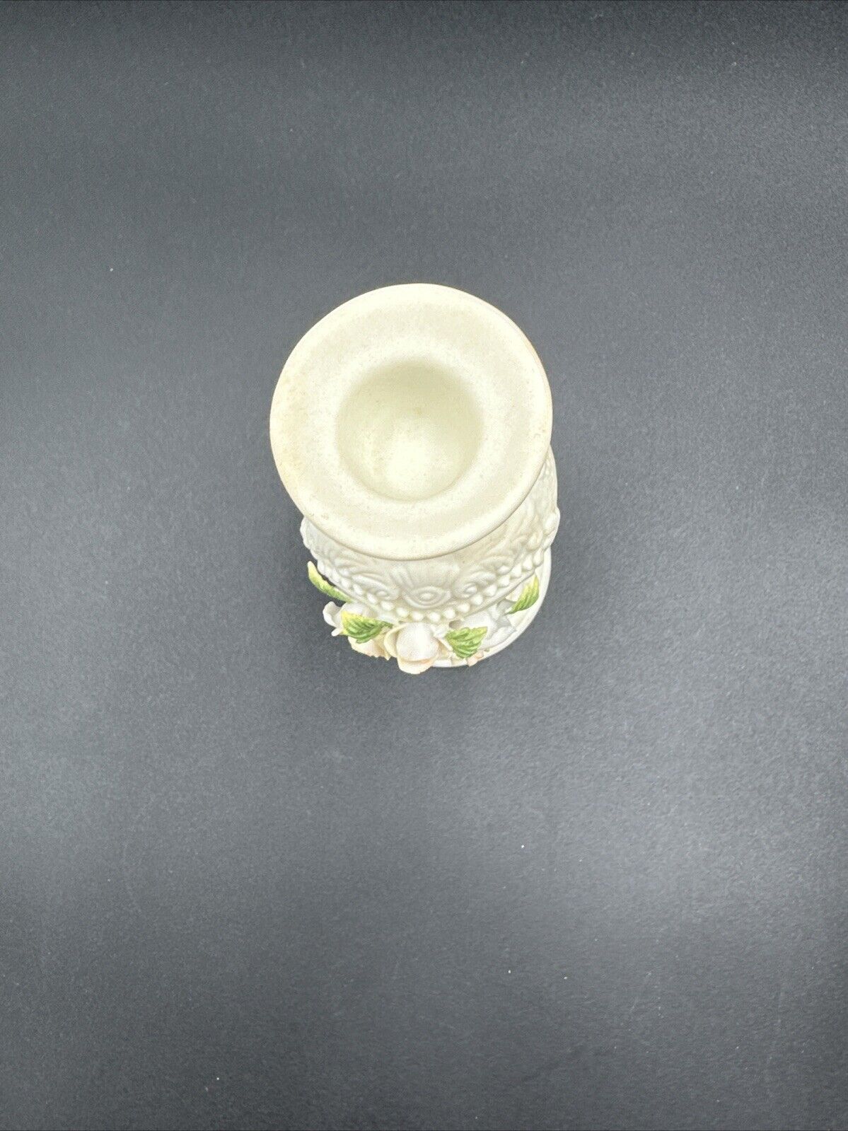 Cornerstone Creations Porcelain Minature Candleholder rose design  5.5” X 2 3/4”