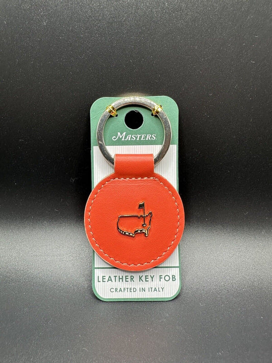 2024 *NEW* Augusta Masters CORAL ITALIAN LEATHER KEY FOB KEYCHAIN