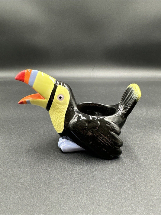 Ceramic Toucan Bird Votive Tea Light Candle Holder