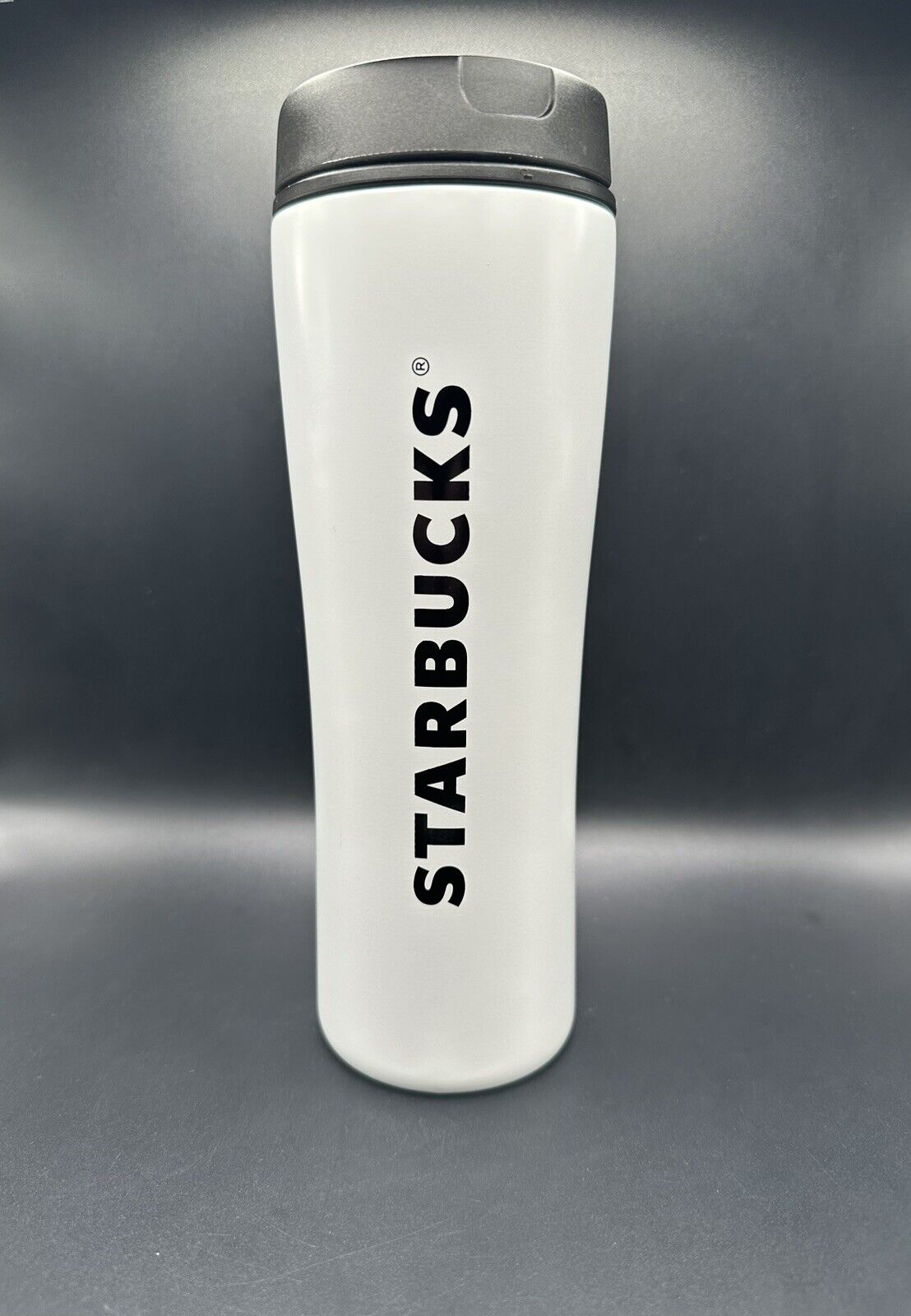 Starbucks White Black Stainless Travel Coffee Mug Cup Hot / Cold 20oz New