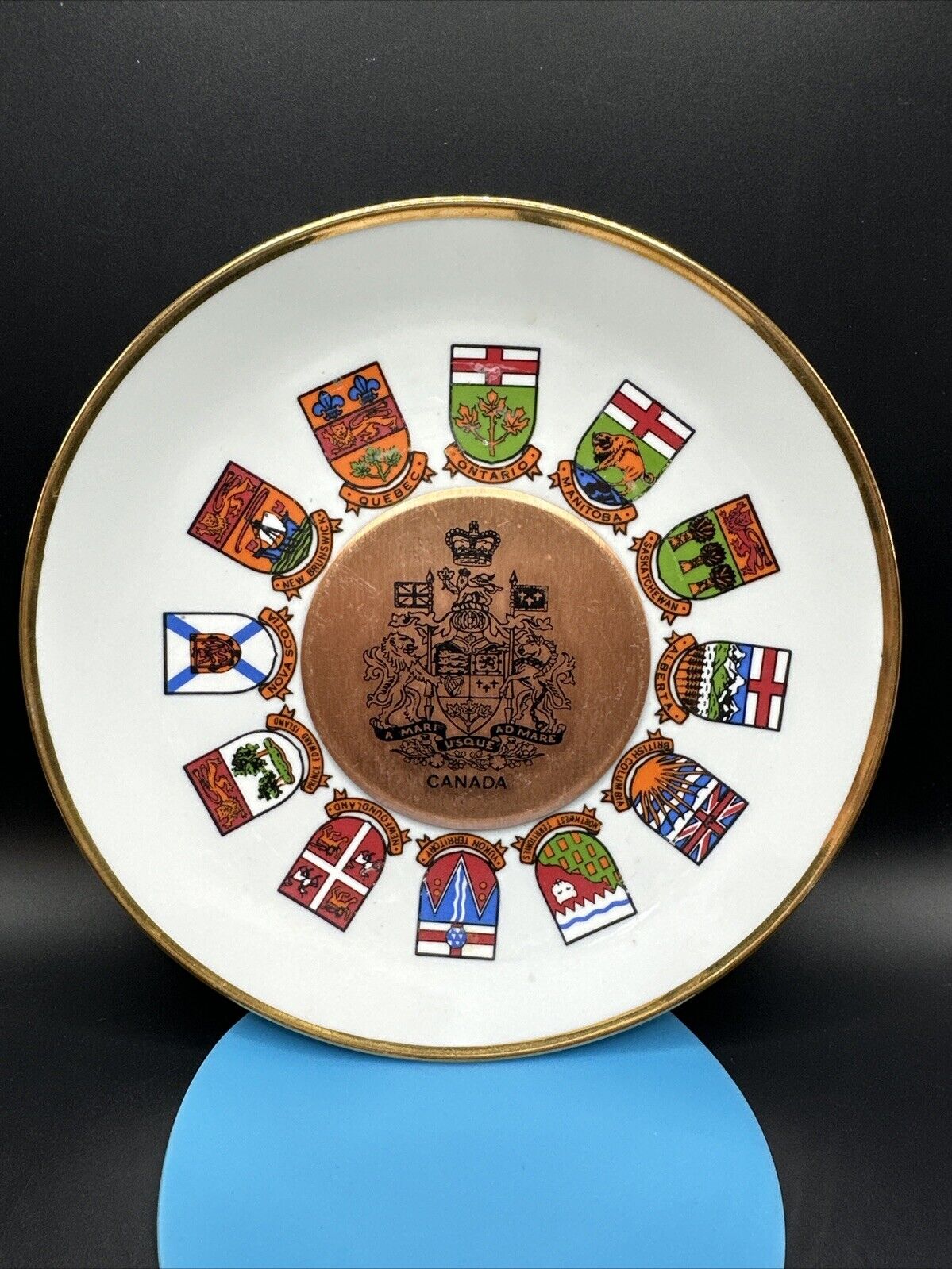 Royal Arms Canada Motto A Mari Usque Ad Mare From Sea to Sea Decorative Plate