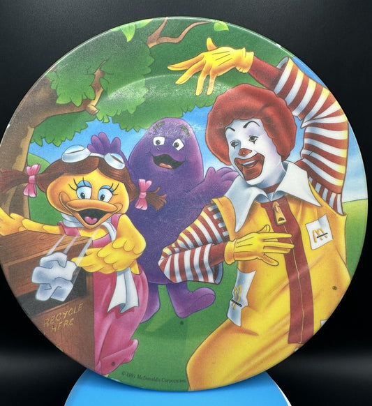 Vintage 1991 Ronald McDonald Recycle 8 in. Plastic plate