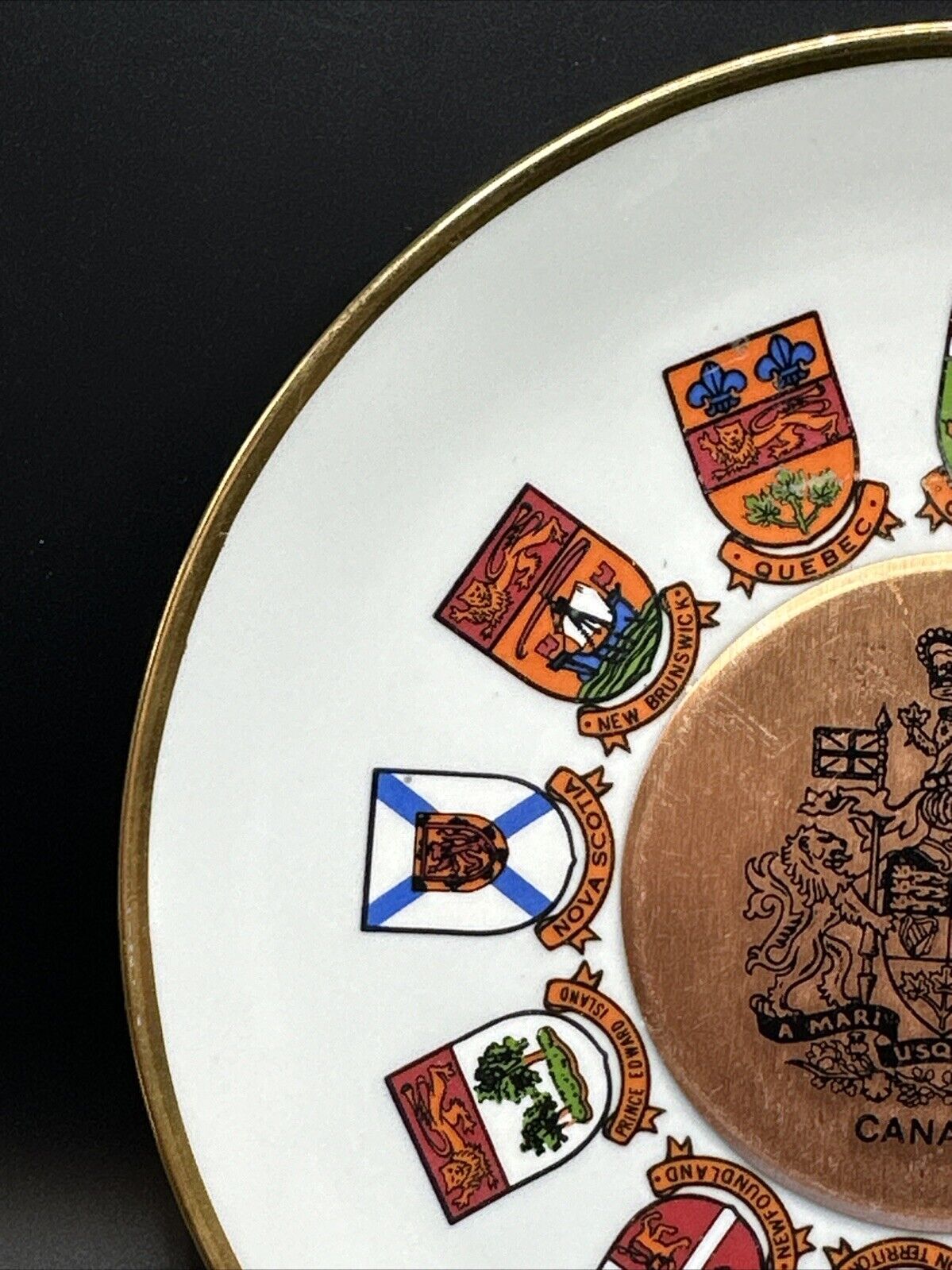 Royal Arms Canada Motto A Mari Usque Ad Mare From Sea to Sea Decorative Plate